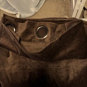 EUC Brown Velvet Curtain Single Panel w/Grommets